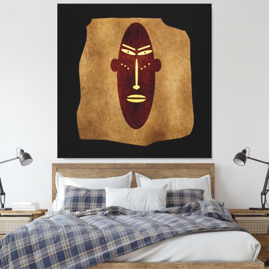 Abstract-afrikaanse stamtekening canvas afdruk (Insitu (Slaapkamer))