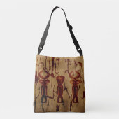 Abstract-afrikaanse stamtekening crossbody tas (Achterkant)