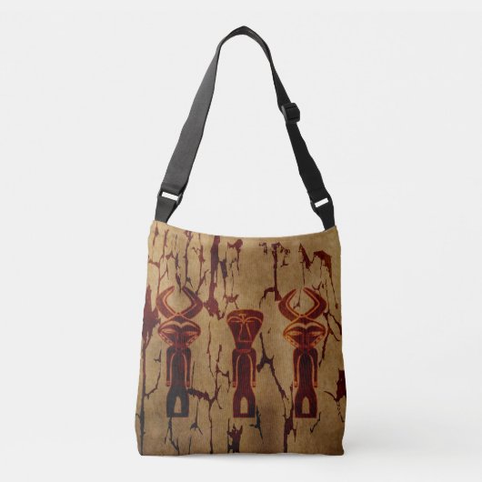 Abstract-afrikaanse stamtekening crossbody tas (Voorkant)