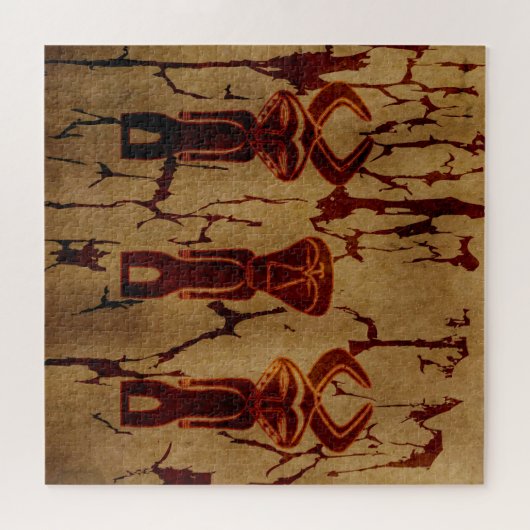 Abstract-afrikaanse stamtekening legpuzzel (Horizontaal)