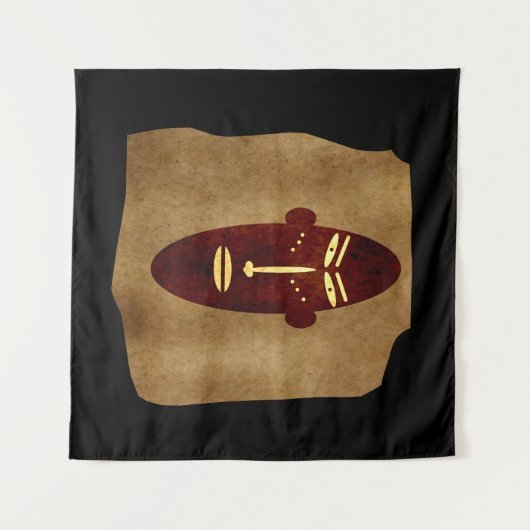 Abstract-afrikaanse stamtekening wandkleed (Voorkant (horizontaal))