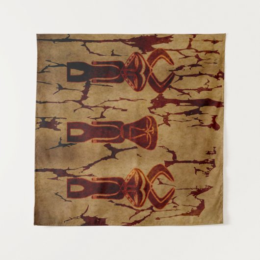 Abstract-afrikaanse stamtekening wandkleed (Voorkant (horizontaal))