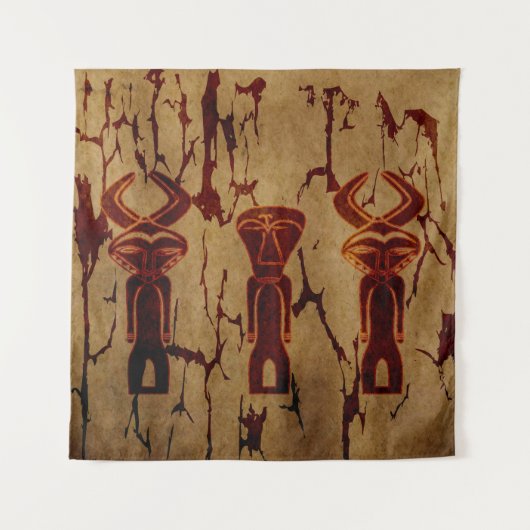 Abstract-afrikaanse stamtekening wandkleed (Voorkant)