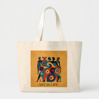 Abstract Afrikaanse Vrouwen Geometrische Kunst Ret Grote Tote Bag