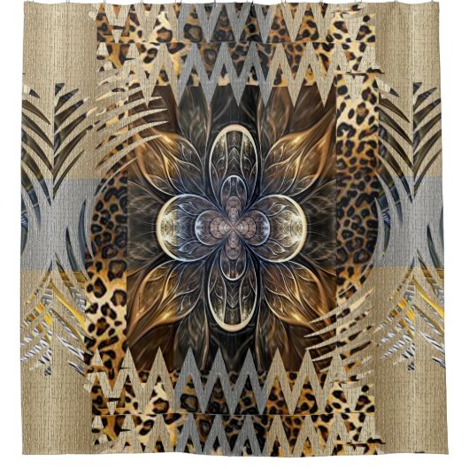 Abstract Afrikaanse wildeventilator Douchegordijn (Voorkant)