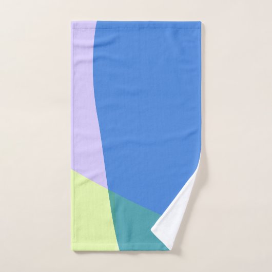Abstract afspeeldeeg kleurblok lavender groen bad handdoek (Handdoek)