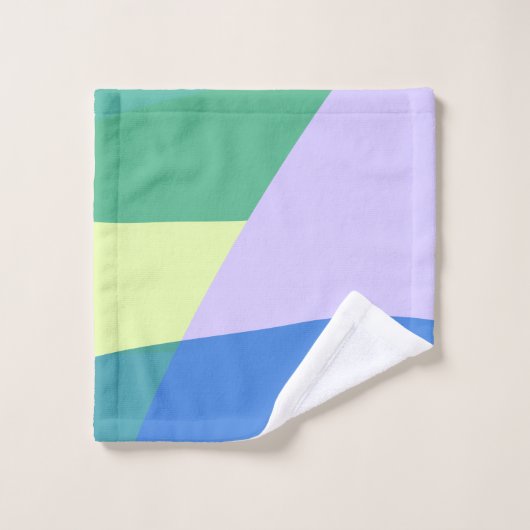 Abstract afspeeldeeg kleurblok lavender groen bad handdoek (Wasdoekje)