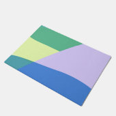 Abstract afspeeldeeg kleurblok lavender groen deurmat (Schuin)