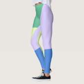 Abstract afspeeldeeg kleurblok lavender groen leggings (Links)