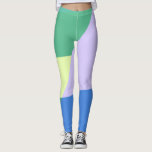 Abstract afspeeldeeg kleurblok lavender groen leggings<br><div class="desc">Een prachtig abstract kunstontwerp met moderne stijl en een kleurrijk estheticum in groen,  blauw en lavender.</div>
