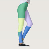 Abstract afspeeldeeg kleurblok lavender groen leggings (Rechts)