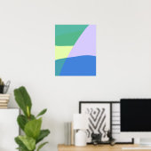 Abstract afspeeldeeg kleurblok lavender groen poster (Thuiskantoor)
