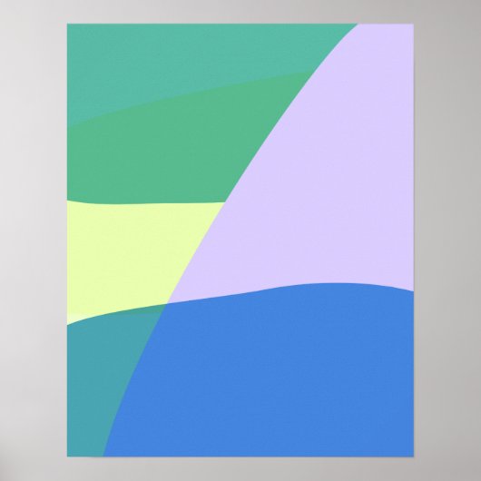 Abstract afspeeldeeg kleurblok lavender groen poster (Voorkant)