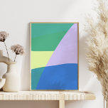 Abstract afspeeldeeg kleurblok lavender groen poster<br><div class="desc">Een prachtig abstract kunstontwerp met moderne stijl en een kleurrijk estheticum in groen,  blauw en lavender.</div>