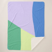 Abstract afspeeldeeg kleurblok lavender groen sherpa deken (Voorkant)