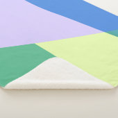 Abstract afspeeldeeg kleurblok lavender groen sherpa deken (3/4)