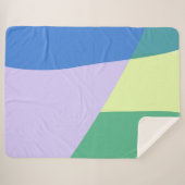 Abstract afspeeldeeg kleurblok lavender groen sherpa deken (Voorkant (horizontaal))