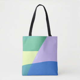 Abstract afspeeldeeg kleurblok lavender groen tote bag