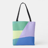 Abstract afspeeldeeg kleurblok lavender groen tote bag (Achterkant)