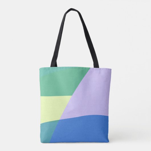 Abstract afspeeldeeg kleurblok lavender groen tote bag (Achterkant)