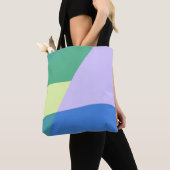 Abstract afspeeldeeg kleurblok lavender groen tote bag (Dichtbij)