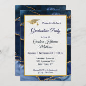 Abstract Afstuderen van het Navy Blue Agate Gold P Kaart (Voorkant / Achterkant)