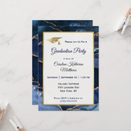 Abstract Afstuderen van het Navy Blue Agate Gold P Kaart