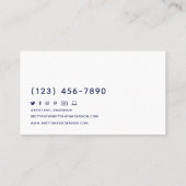 Abstract Agaat Custom Chic Indigo Blauw Visitekaartje (Achterkant)