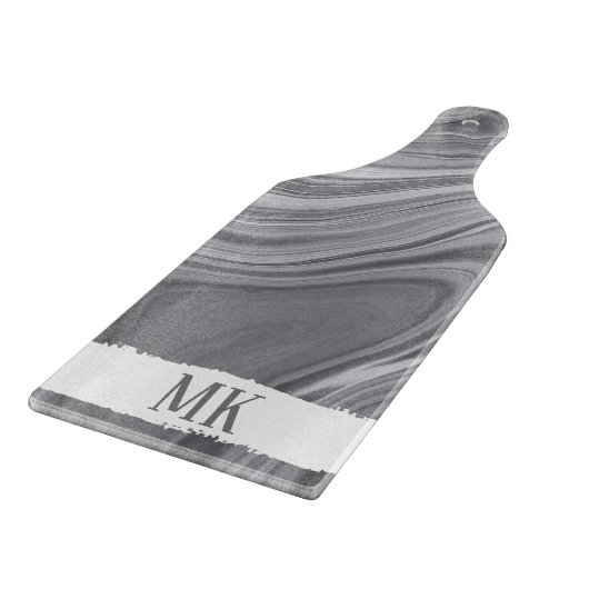 Abstract Agaat Grijs Marmer Swirl Snijplank (Hoek)