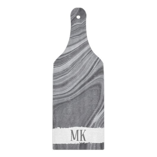 Abstract Agaat Grijs Marmer Swirl Snijplank (Voorkant)