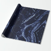 Abstract Agaat Navy Blauw Marmer Swirl Cadeaupapier (Uitgerold)