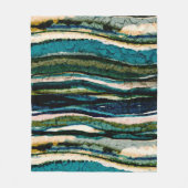 Abstract Agaat Streep Blauw Groen Sinaasappel Fleece Deken (Voorkant)