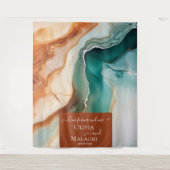 Abstract Agaat Terracotta Bruiloft Foto Achtergron Wandkleed (Voorkant)