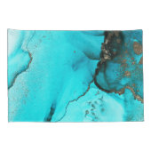 Abstract Agaat Turquoise Goud Kussen Hoesje Kussensloop (Achterkant-Rechts)