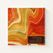 Abstract Agate Monogram heet Sinaasappel ID827 Notitieboek (Achterkant)