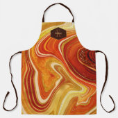 Abstract Agate Monogram heet Sinaasappel ID827 Schort (Voorkant)