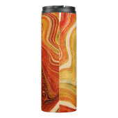 Abstract Agate Monogram heet Sinaasappel ID827 Thermosbeker (Achterkant)