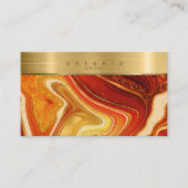 Abstract Agate Monogram heet Sinaasappel ID827 Visitekaartje (Voorkant)