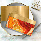 Abstract Agate Monogram heet Sinaasappel ID827 Visitekaartje