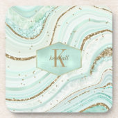 Abstract Agate Monogram Munt ID827 Bier Onderzetter (Voorkant)