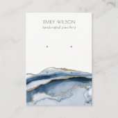 Abstract Agate Navy Gold 2 Stud Earning Display Visitekaartje (Voorkant)