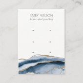 Abstract Agate Navy Gold 3 Stud Earning Display Visitekaartje (Voorkant)