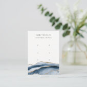 Abstract Agate Navy Gold 3 Stud Earning Display Visitekaartje (Staand voorkant)