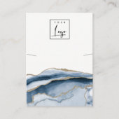 Abstract Agate Navy Gold Ketting Logo beeldscherm Visitekaartje (Voorkant)