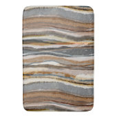 Abstract Agate Stripes Neutral Earth Tones Badmat (Voorkant Verticaal)
