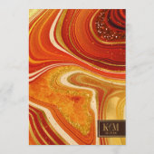 Abstract Agate Wedding Menu V1 Hot Oranje ID827 (Achterkant)