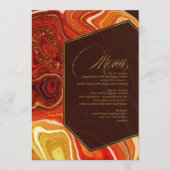 Abstract Agate Wedding Menu V1 Hot Oranje ID827 (Voorkant)