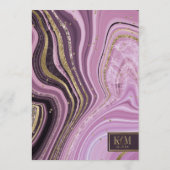 Abstract Agate Wedding Menu V1 Mauve ID827 (Achterkant)