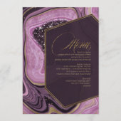 Abstract Agate Wedding Menu V1 Mauve ID827 (Voorkant)