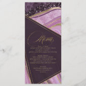 Abstract Agate Wedding Menu V2 Mauve ID827 (Voorkant)